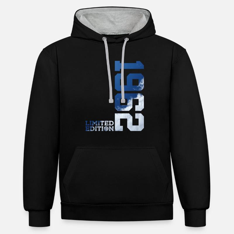 ÉDITION LIMITÉE 64E ANNIVERSAIRE 1962 - Sweat à capuche contrasté - noir/gris chiné