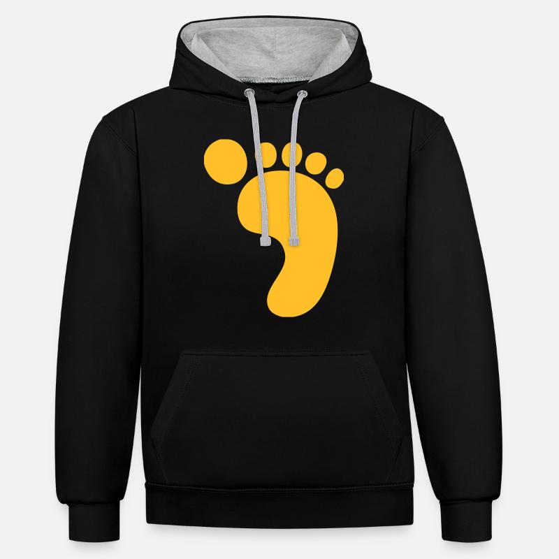 Grosse empreinte! - Sweat à capuche contrasté - noir/gris chiné