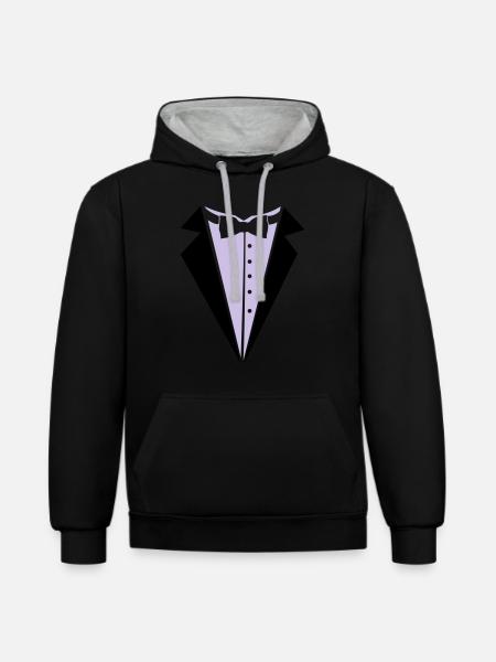 Groom - Contrast hoodie - black/heather grey