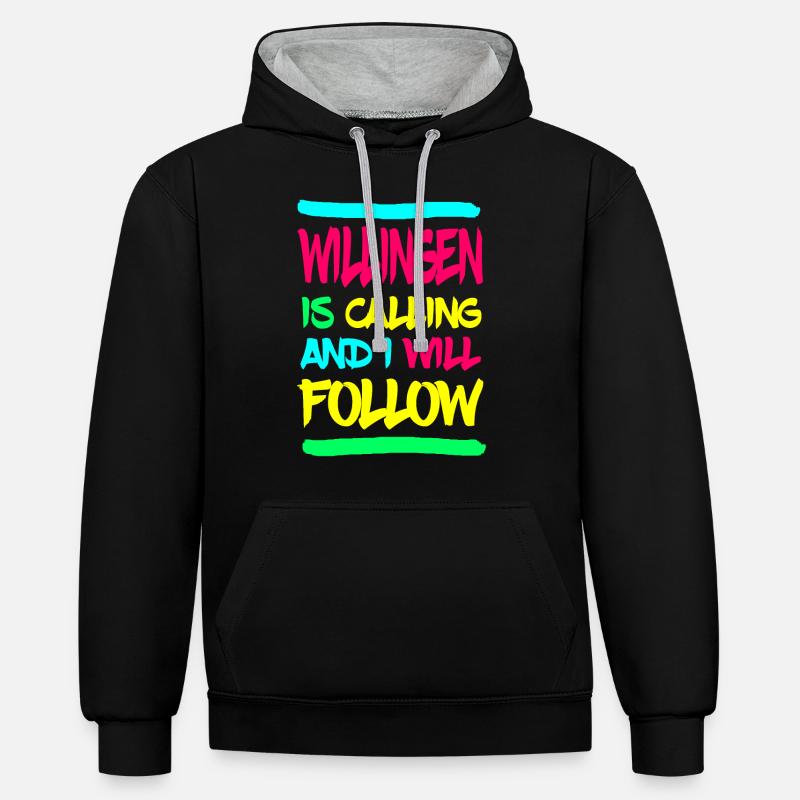 Willingen après-ski - Sweat à capuche contrasté - noir/gris chiné