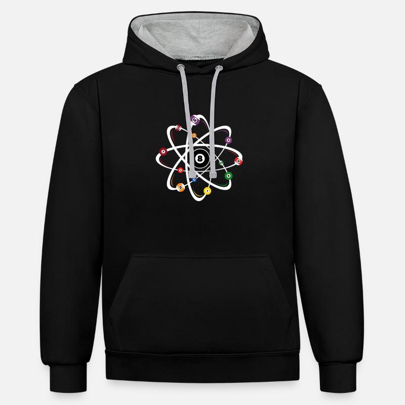 billard - Sweat à capuche contrasté - noir/gris chiné