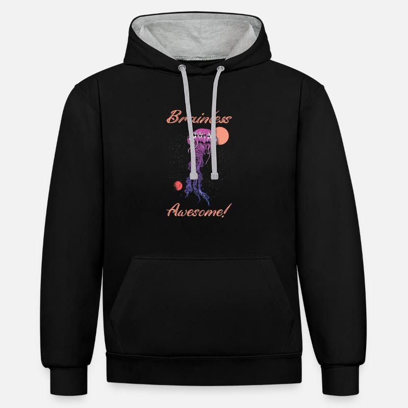 Jelly Whisperer - Sweat à capuche contrasté - noir/gris chiné