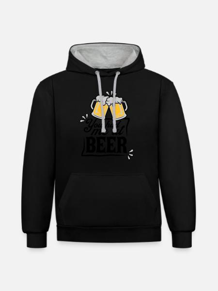 Persuades beer saying - Contrast hoodie - black/heather grey