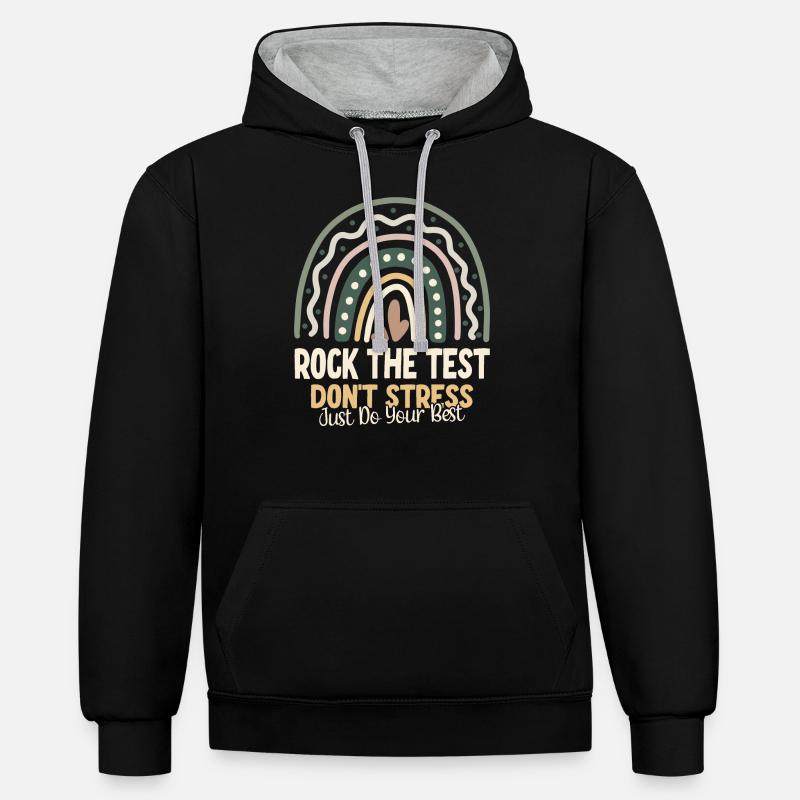 Faire basculer le test - Sweat à capuche contrasté - noir/gris chiné