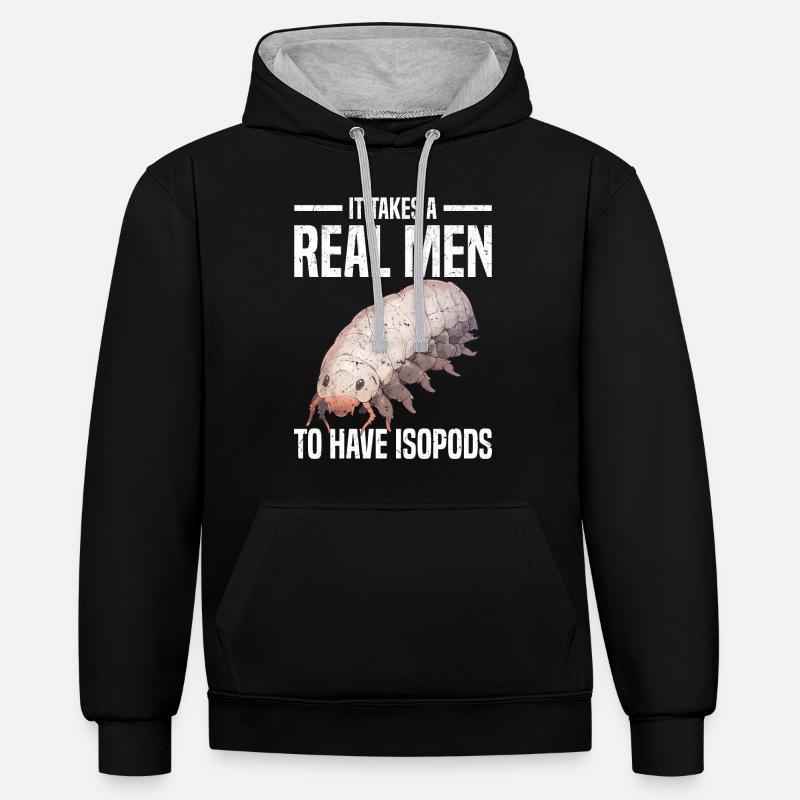 Asseln - Kontrast-Hoodie - Schwarz/Grau meliert