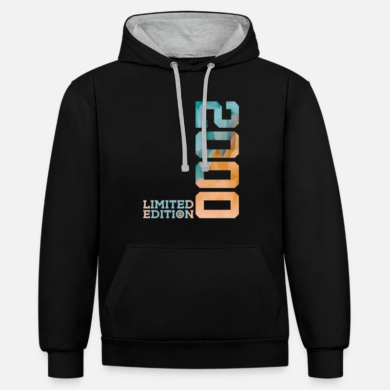 26E ÉDITION LIMITÉE ANNIVERSAIRE 2000 - Sweat à capuche contrasté - noir/gris chiné