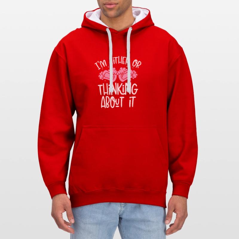 Ich Denke Entweder Oder Kontrast-Hoodie