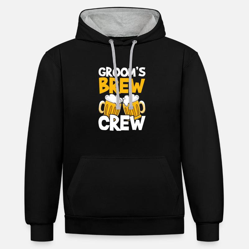 Équipe groom Brewing - Sweat à capuche contrasté - noir/gris chiné