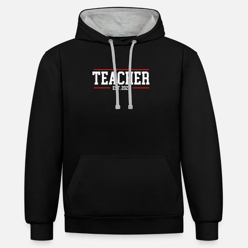 Enseignants 2023 - Sweat à capuche contrasté - noir/gris chiné