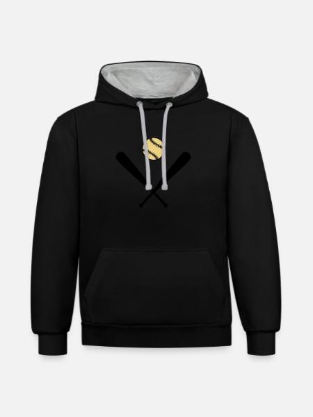 Baseball - Contrast hoodie - black/heather grey