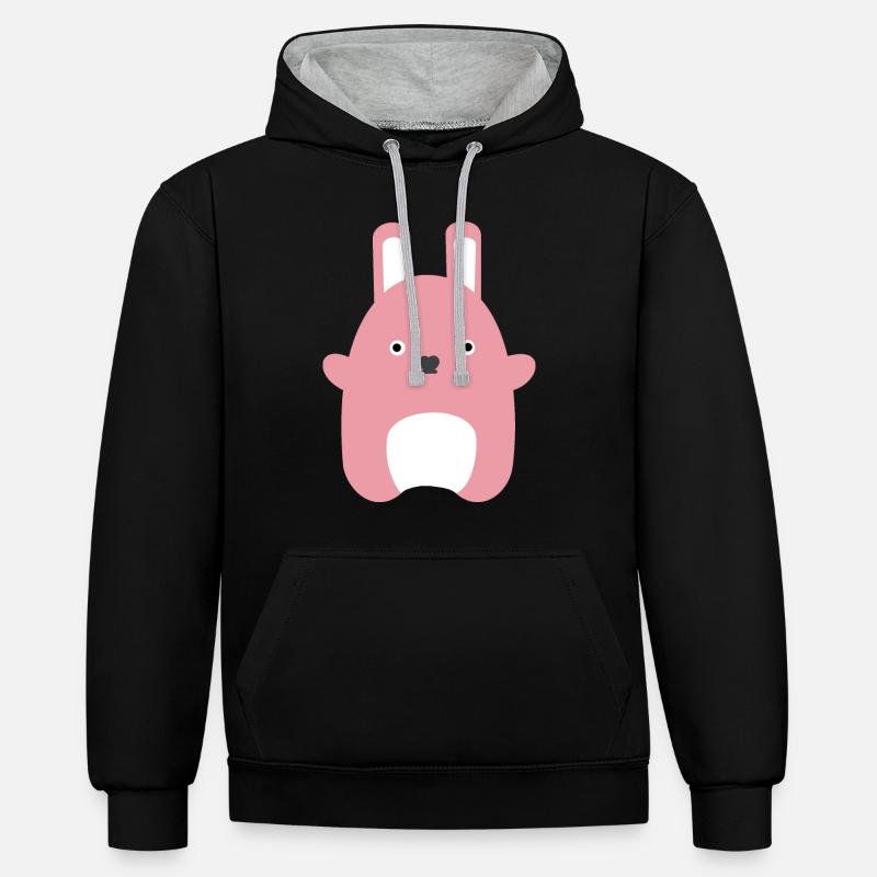 Peluche Mignon Mignon Mignon - Sweat à capuche contrasté - noir/gris chiné