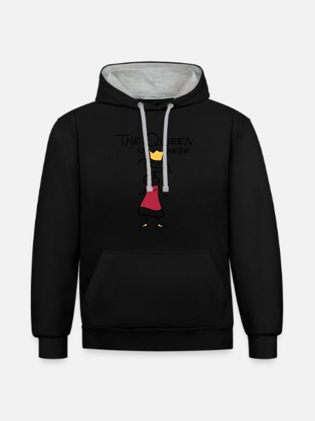 The Queen - Contrast hoodie - black/heather grey
