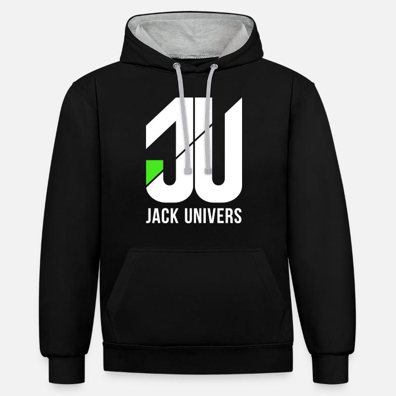Jack Univers - Sweat à capuche contrasté - noir/gris chiné