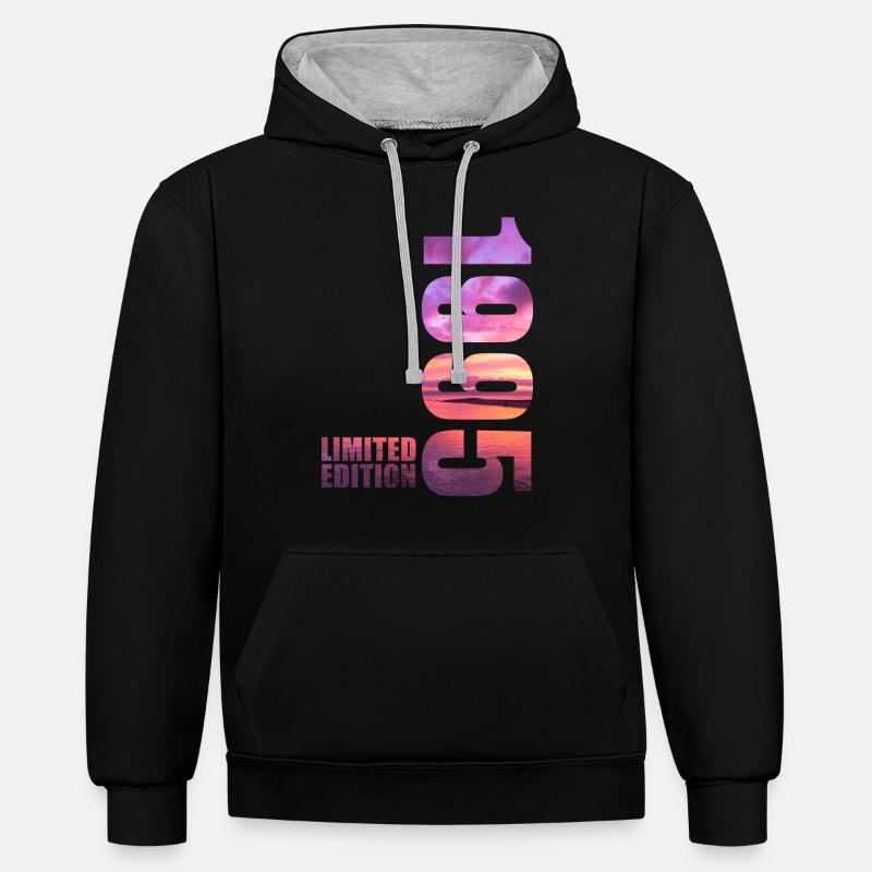 1995 Édition limitée - Sweat à capuche contrasté - noir/gris chiné