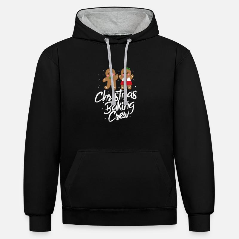 Cuisson de Noël - Sweat à capuche contrasté - noir/gris chiné