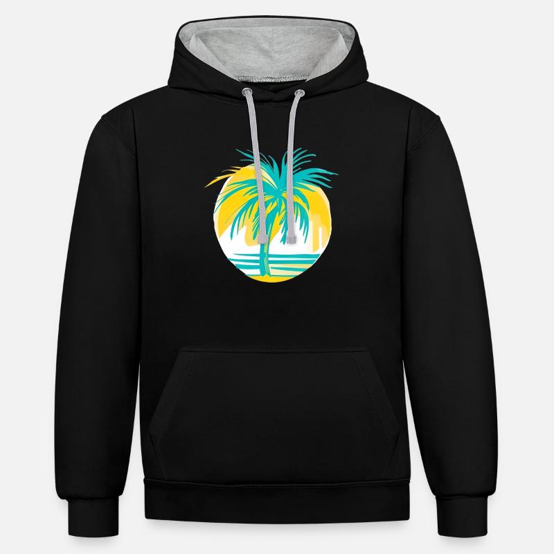Pomme Coucher de soleil - Sweat à capuche contrasté - noir/gris chiné