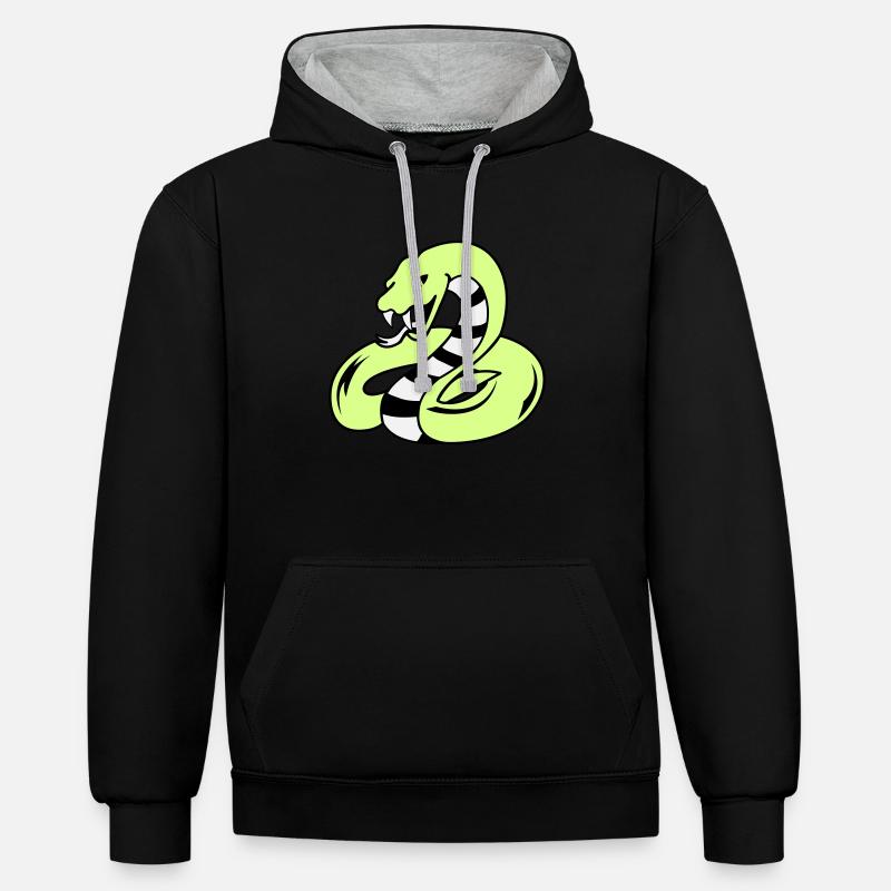 Serpent 02 - Sweat à capuche contrasté - noir/gris chiné