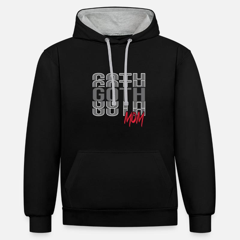 Goth Emo - Sweat à capuche contrasté - noir/gris chiné