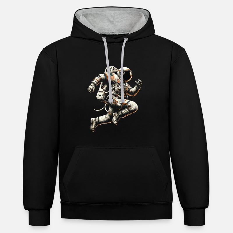 Muay Thaï - Sweat à capuche contrasté - noir/gris chiné