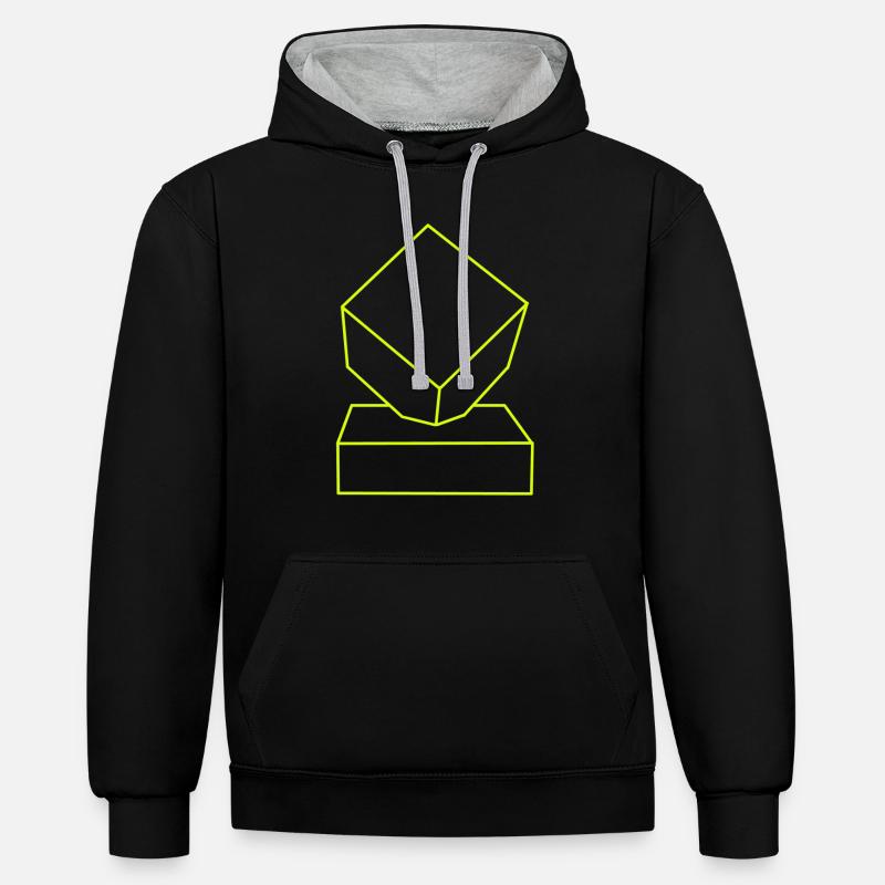 Cobble Roubaix Icon Jaune large - Sweat à capuche contrasté - noir/gris chiné