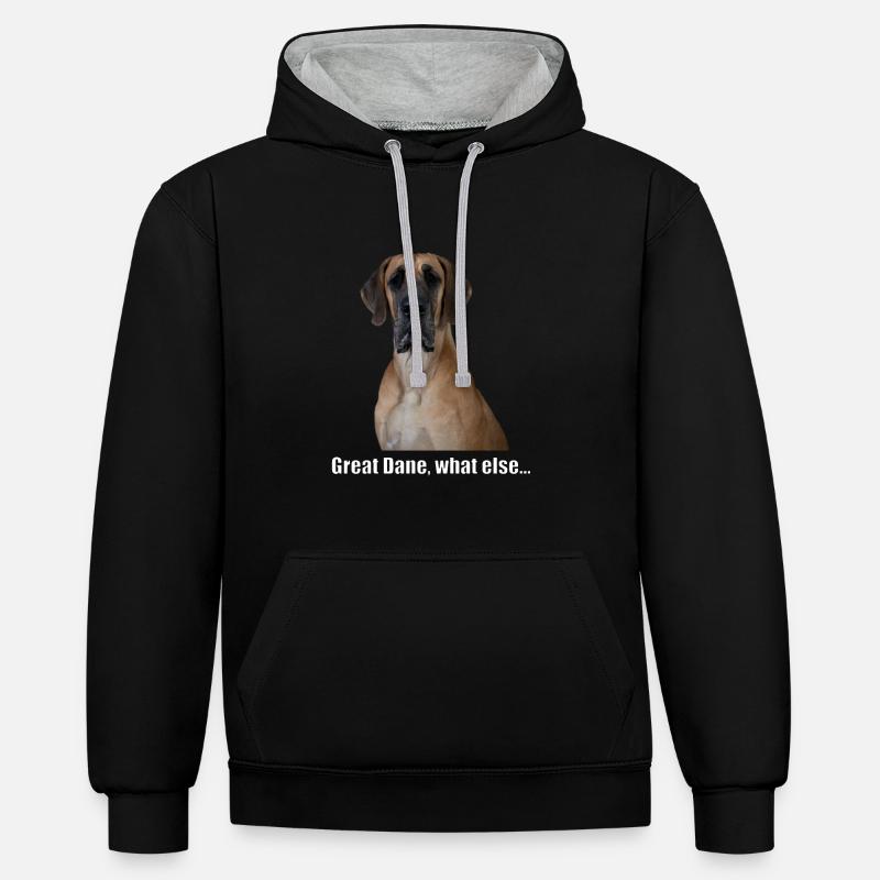 Great Dane, what else... - Kontrast-Hoodie - Schwarz/Grau meliert