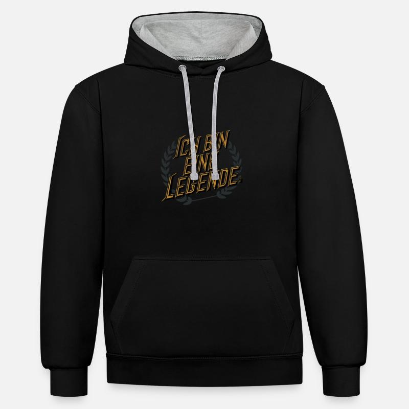 Je suis une légende - Sweat à capuche contrasté - noir/gris chiné