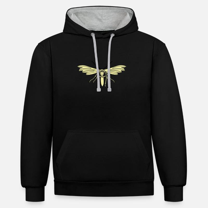 Teigne des plumes - Sweat à capuche contrasté - noir/gris chiné