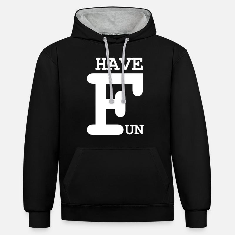 Amusez vous bien - Sweat à capuche contrasté - noir/gris chiné