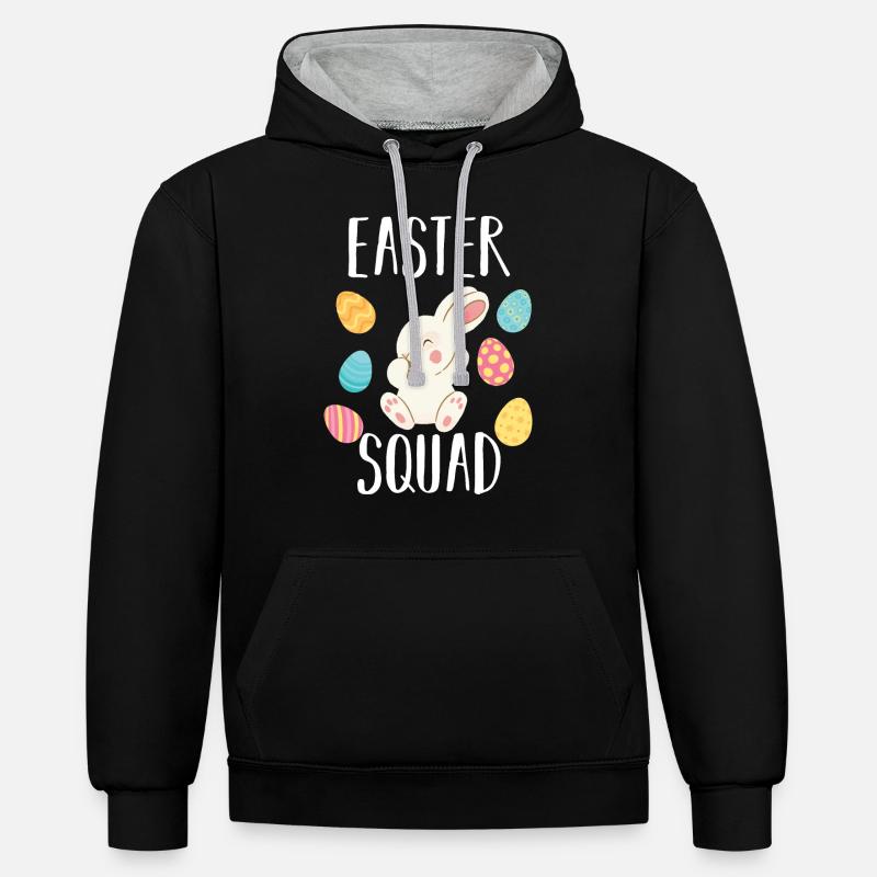 Easter Easter Gift - Contrast hoodie - black/heather grey