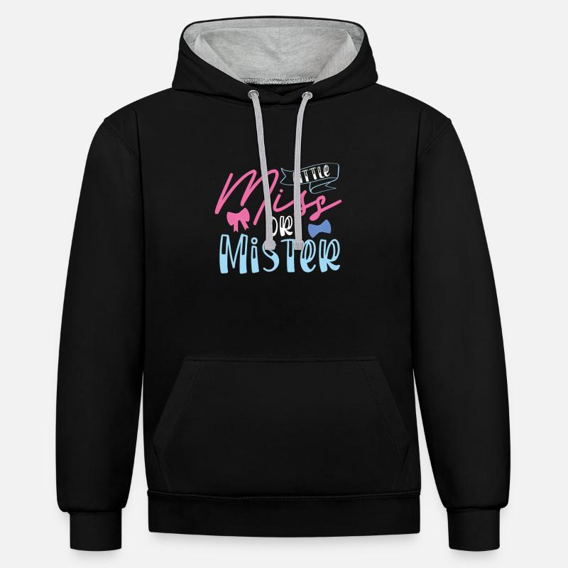 Kleines Fräulein Oder Mister - Kontrast-Hoodie - Schwarz/Grau meliert