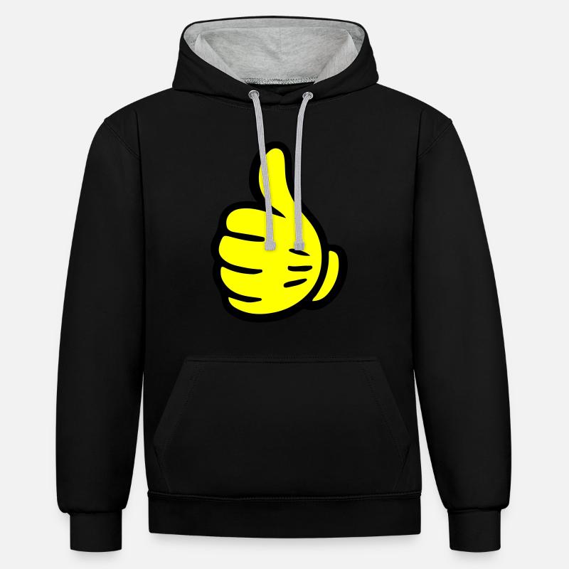 Main comme une bande dessinée - Sweat à capuche contrasté - noir/gris chiné