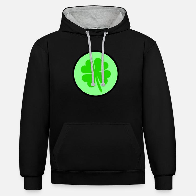 Cloverleaf - Sweat à capuche contrasté - noir/gris chiné