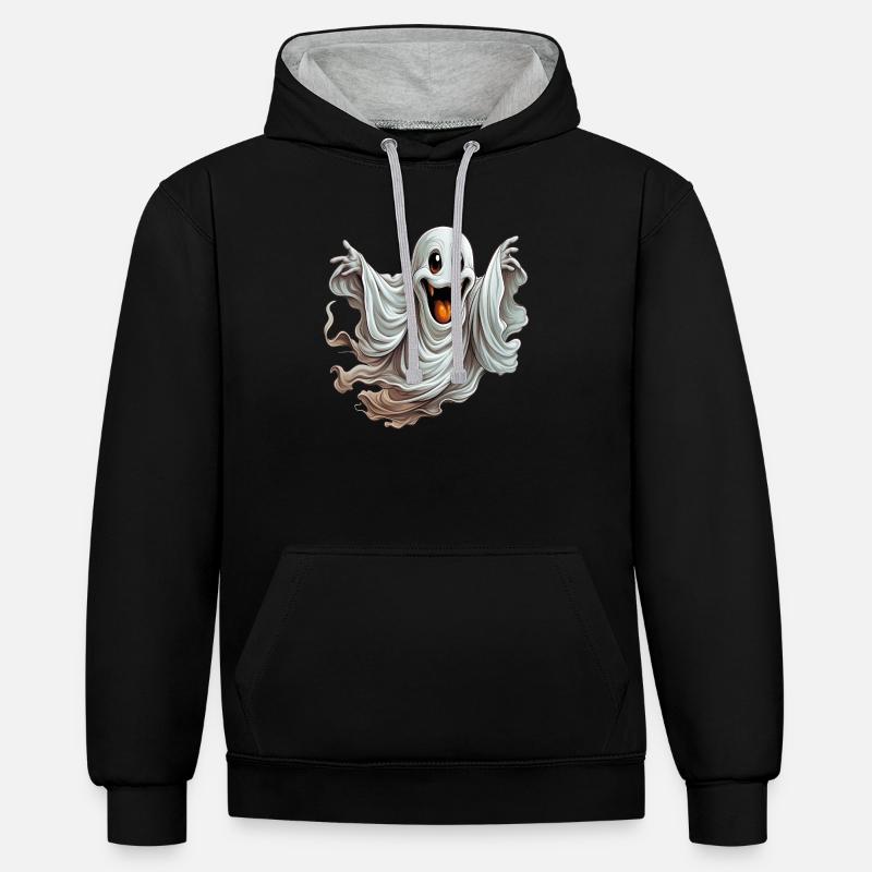 Geister, Übernatürliche Wesen oder Einbildung? - Kontrast-Hoodie - Schwarz/Grau meliert