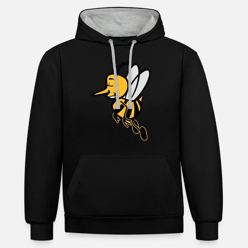 Sweet bombyle - Sweat à capuche contrasté - noir/gris chiné