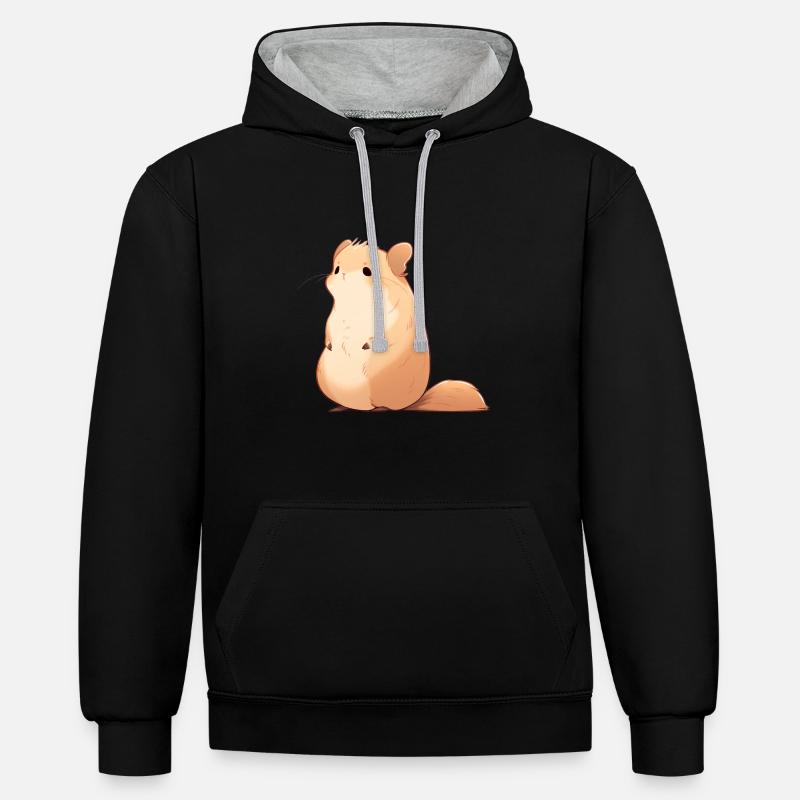 Musaraigne éléphant - Sweat à capuche contrasté - noir/gris chiné