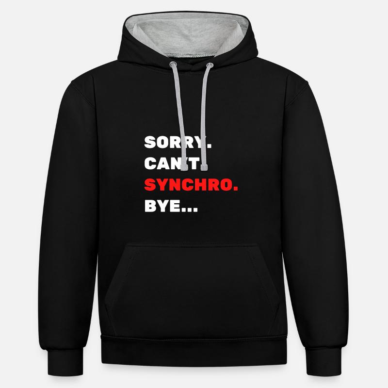 Pardon. Ne. Synchro. Au revoir. - Sweat à capuche contrasté - noir/gris chiné