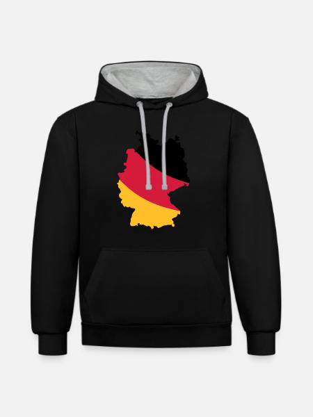 Germany - Contrast hoodie - black/heather grey