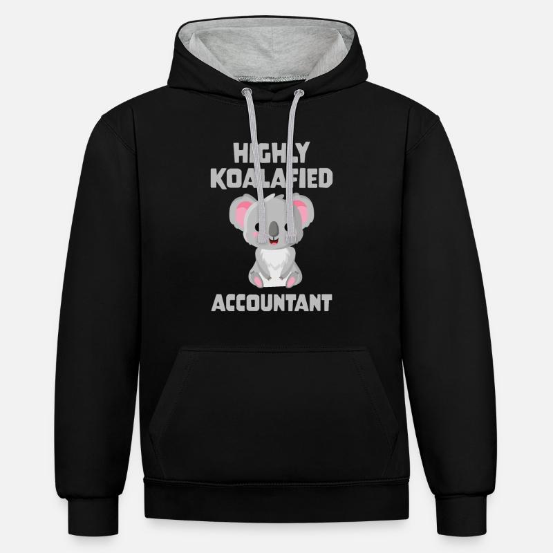 Comptable hautement koalafié - Sweat à capuche contrasté - noir/gris chiné