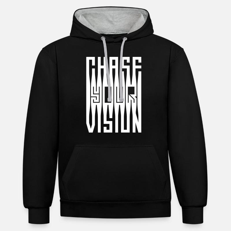 Poursuivez votre vision - Sweat à capuche contrasté - noir/gris chiné
