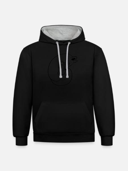 Fuchs & Hase - Kontrast-Hoodie - Schwarz/Grau meliert