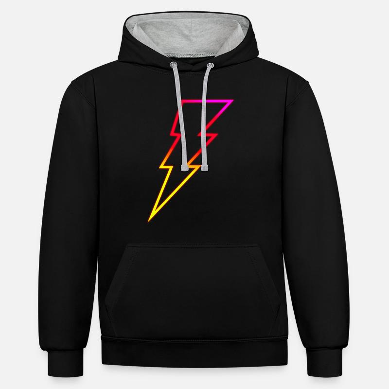 Lightning - Contrast hoodie - black/heather grey