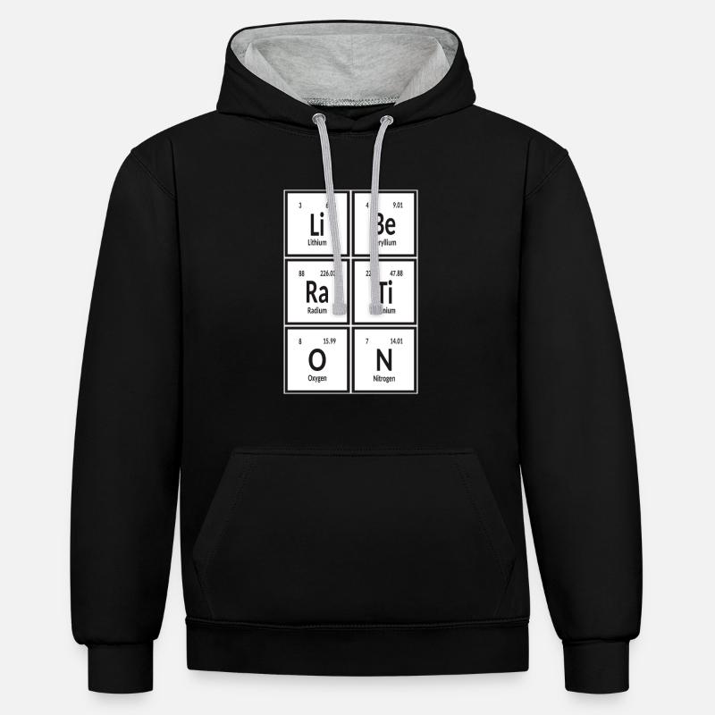Befreiung | Periodensystem der Elemente - Kontrast-Hoodie - Schwarz/Grau meliert