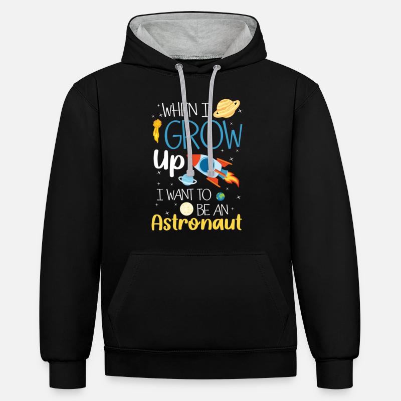 Espace Espace SpaceShip Planet - Sweat à capuche contrasté - noir/gris chiné