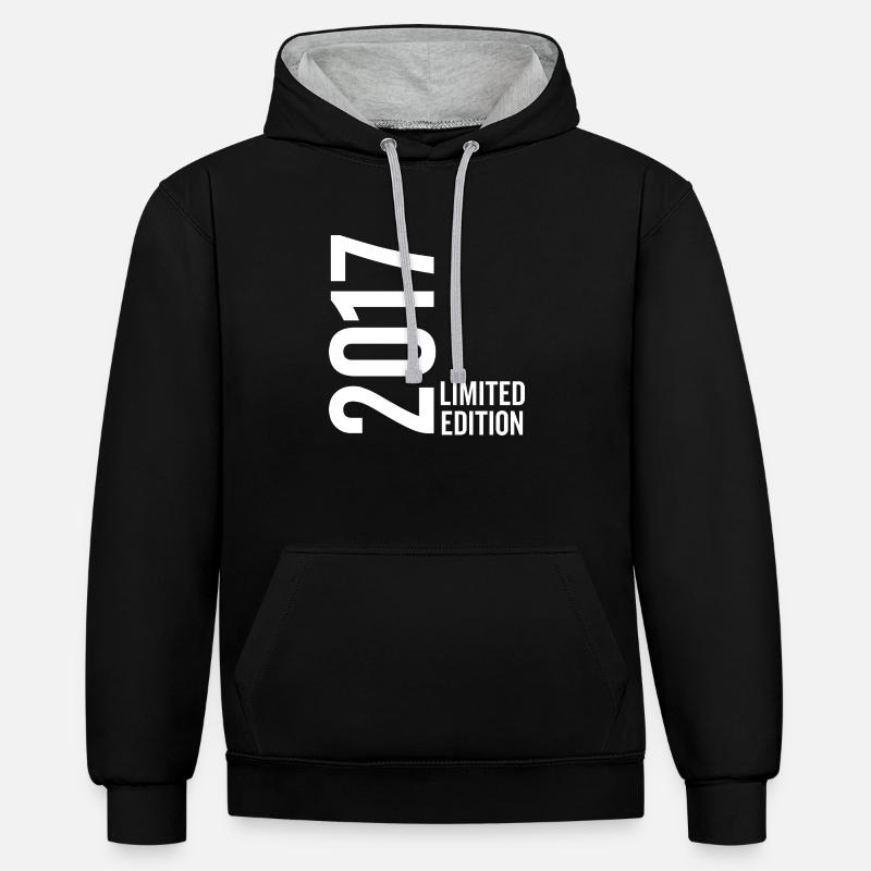 Édition limitée 2017 - Sweat à capuche contrasté - noir/gris chiné