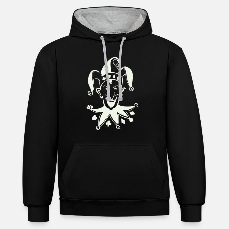 Mauvais Joker - Sweat à capuche contrasté - noir/gris chiné