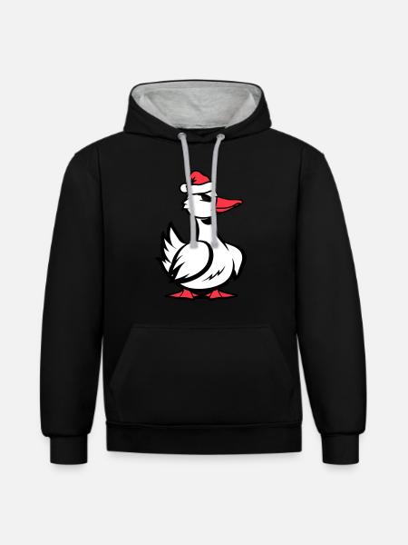 Duck Comic Christmas - Contrast hoodie - black/heather grey