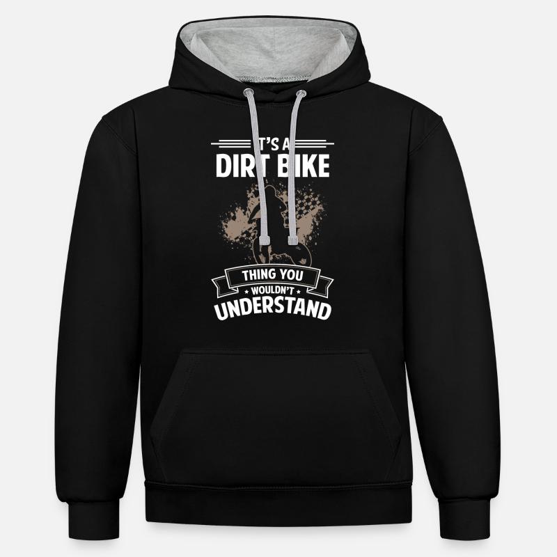 Pilotes de motocross - Sweat à capuche contrasté - noir/gris chiné