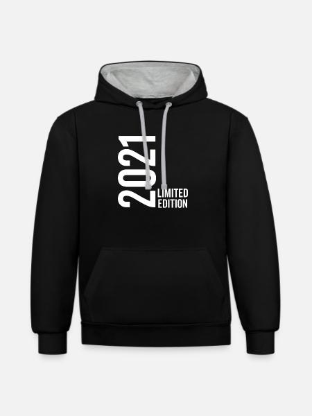 Édition limitée 2021 - Sweat à capuche contrasté - noir/gris chiné