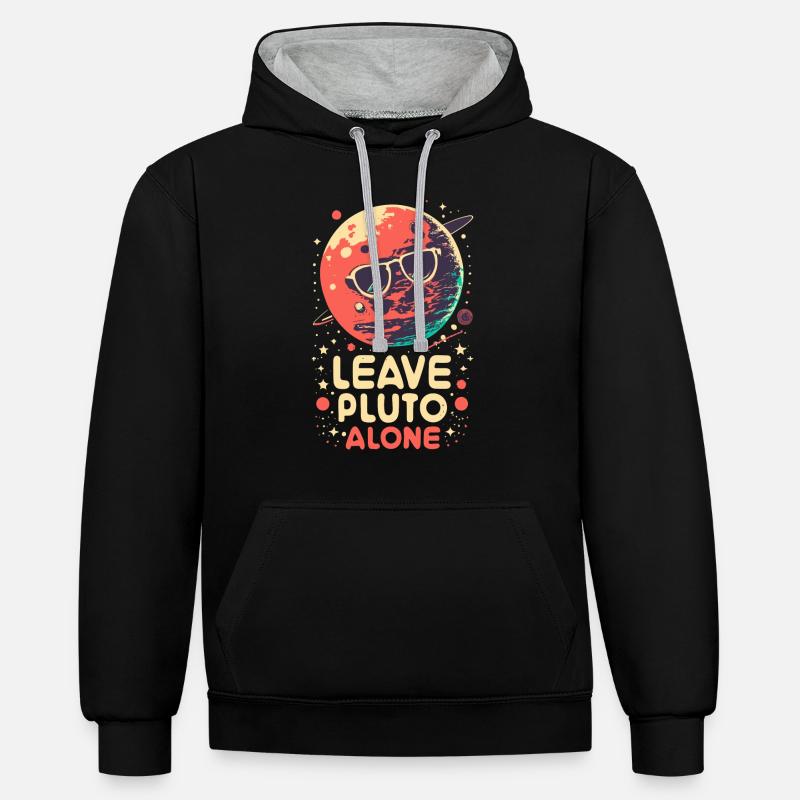 Leave Pluto Alone - Sweat à capuche contrasté - noir/gris chiné