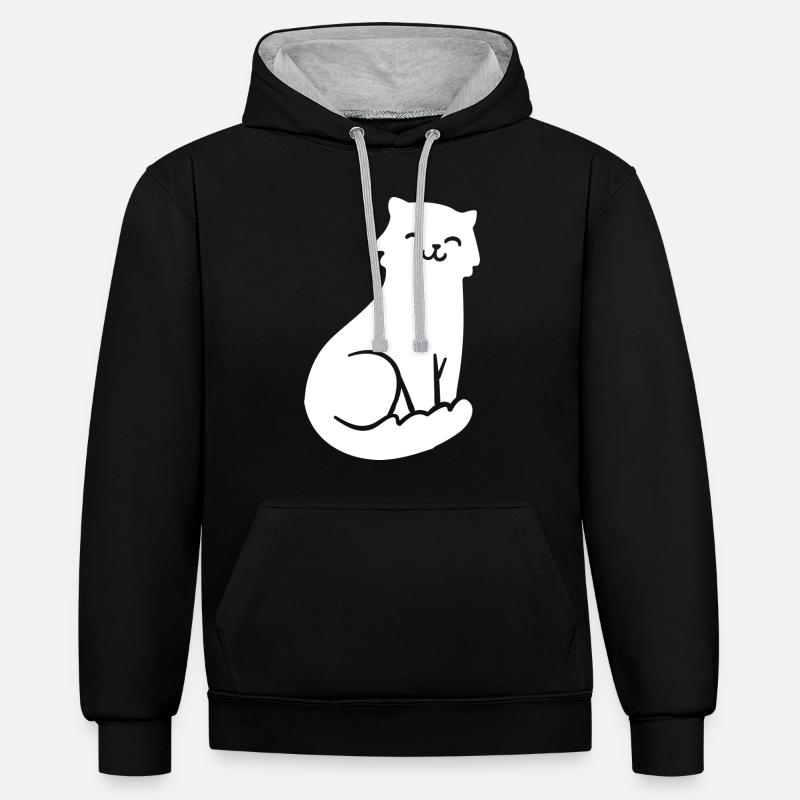 Cat Cats - Contrast hoodie - black/heather grey